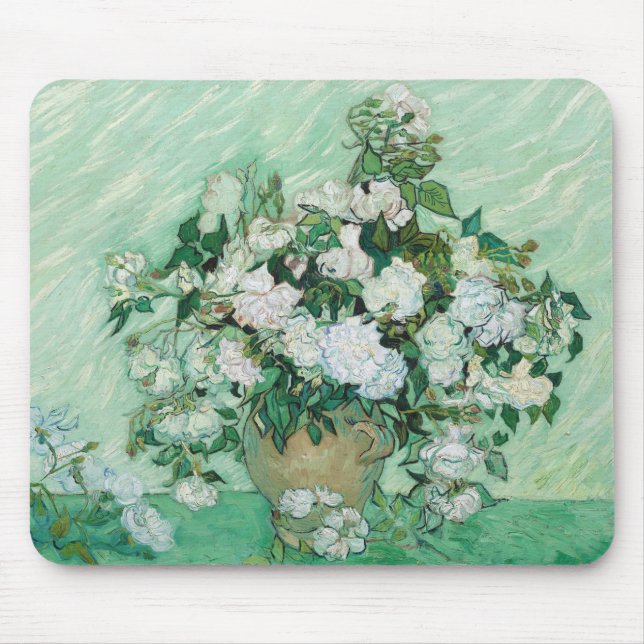 Mousepad Vincent van Gogh - Rosas (Frente)