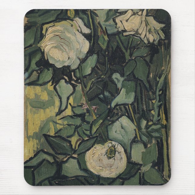 Mousepad Vincent van Gogh - Rosas e besouro (Frente)