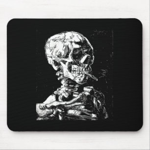 Mousepad Vincent Van Gogh Skull Com Cigarro Skeleton Hal