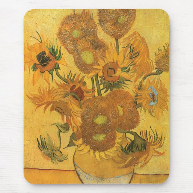 Mousepad Vincent van Gogh - Vase com Quinze Girassóis (Frente)