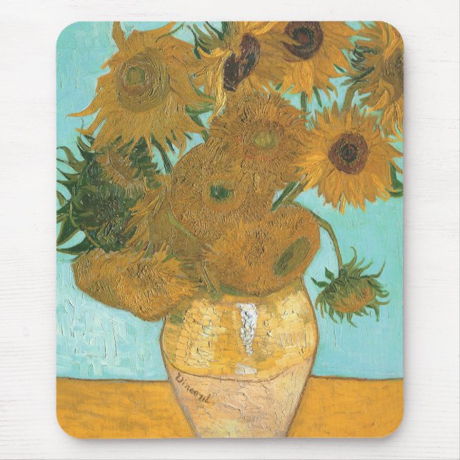 Mousepad Vincent van Gogh - Vaso com Doze Girassóis (Frente)