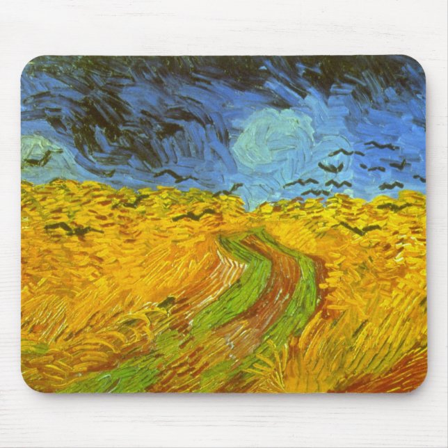 Mousepad Vincent van Gogh Wheat Field com Crows (Frente)