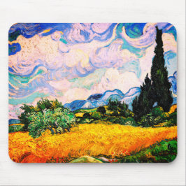 Mousepad Vincent Van Gogh Wheat Field com Cyprestes