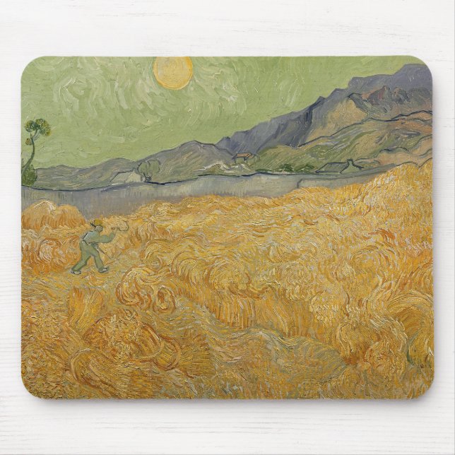 Mousepad Vincent van Gogh| Wheatfield com Reaper, 1889 (Frente)
