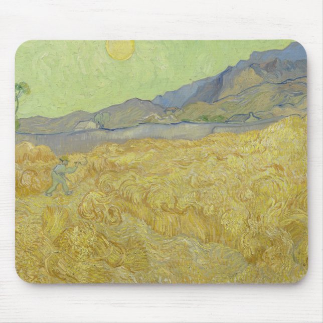 Mousepad Vincent van Gogh - Wheatfield com um Ceifador (Frente)