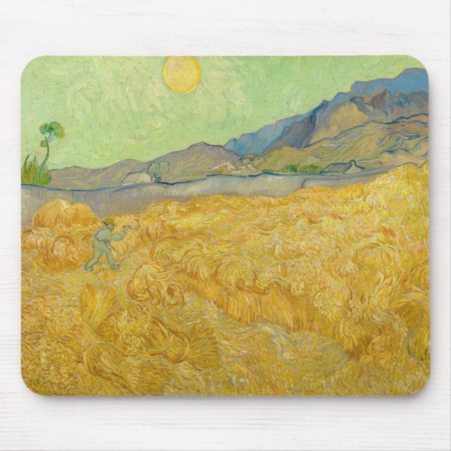 Mousepad Vincent van Gogh - Wheatfield com um Receptor (Frente)