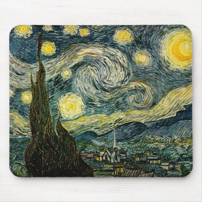 Mousepad Vincent van Gogh's The Starry Night (1889) (Frente)