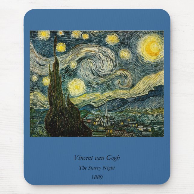 Mousepad Vincent van Gogh's The Starry Night (1889) (Frente)