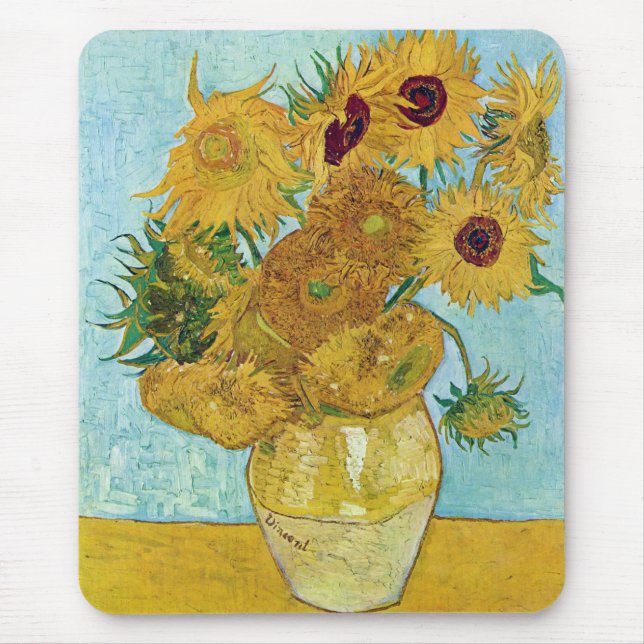 Mousepad Vincent Willem van Gogh, sunflower (Frente)