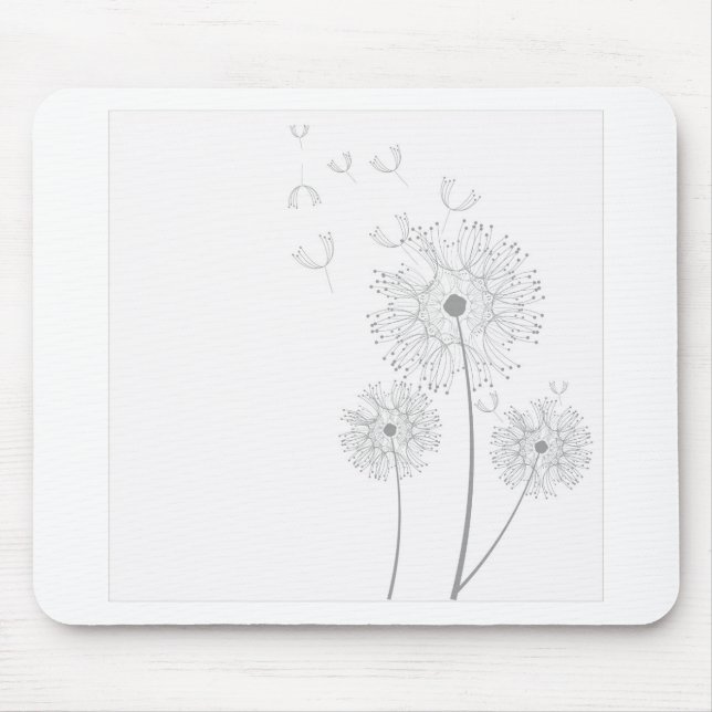 Mousepad Vines de Flores de Dente-de-Leão Casamento Românti (Frente)