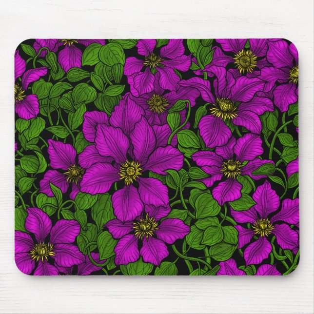 Mousepad Vinha de Clematis rosa (Frente)