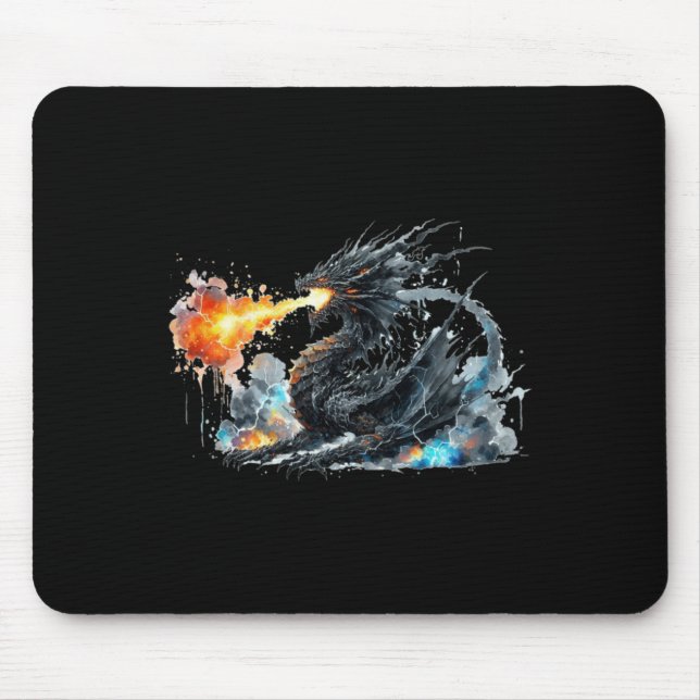 Mousepad Vinheta Dragão Preto1 (Frente)