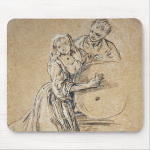 Mousepad Vinho-pourer com um cartão do homem novo (giz)