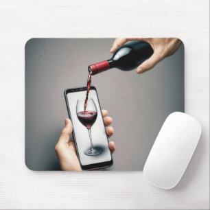 Mousepad Vinho Vermelho Indo para um Smartphone