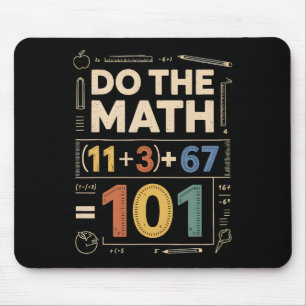 Mousepad Vintage 100 Dias Equação de Matemática Escolar Faç