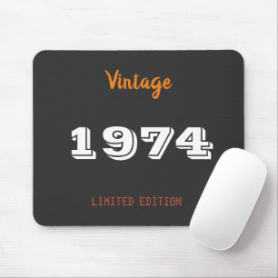 Mousepad Vintage 1974 edição limitada 50th Birthday Gift