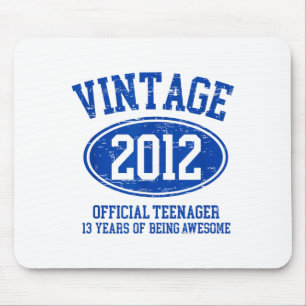 Mousepad Vintage 2012 Adolescente Oficial Aniversário de 13