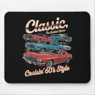 Mousepad Vintage 60s Car Car Click Design Para Men &