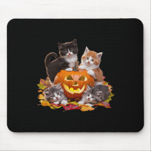 Mousepad Vintage 90s Cat Pumpkin Halloween Retro Floral Spo