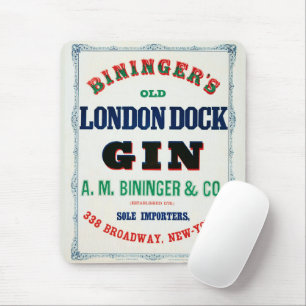 Mousepad Vintage Ad for Bininger's Old London Dock Gin