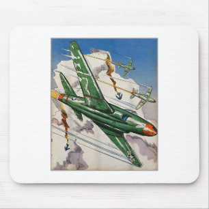 Mousepad Vintage Air Force Eua Jet Fighter USA War Aviation