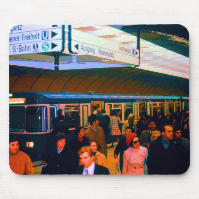 Mousepad Vintage Alemanha Estação de Munique Marienplatz (Frente)