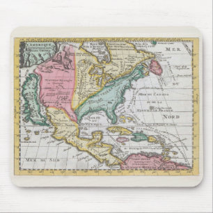 Mousepad Vintage - América do Norte - Mapa Kaart van Noord-