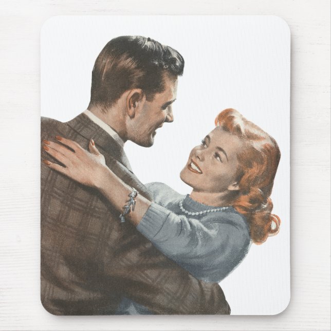 Mousepad Vintage Amor Romance Recém-Casados Vamos Dançar? (Frente)