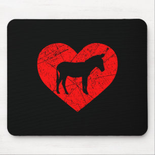 Mousepad Vintage Animal De Fazenda Amante De Burro Coração