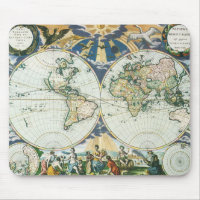 Vintage Antique Old World Map, 1666 por Pieter Goo