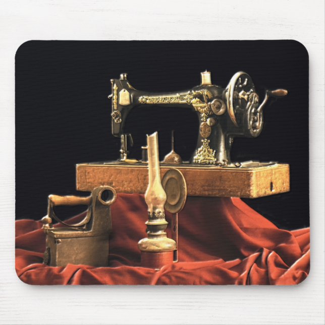 Mousepad Vintage Antique Sewing Machine (Frente)