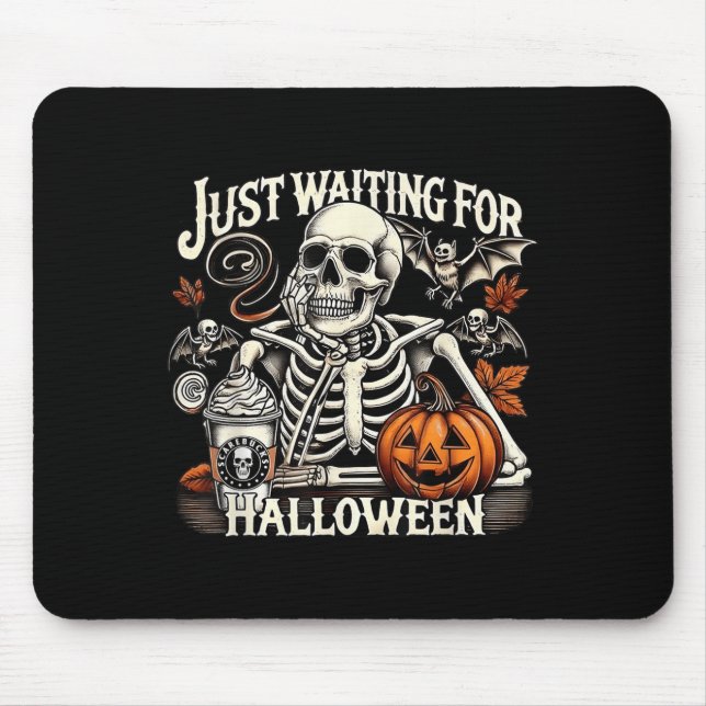 Mousepad Vintage Apenas Esperando Pelo Esqueleto Engraçado  (Frente)