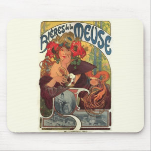 Mousepad Vintage Art Nouveau Alphonse Mucha