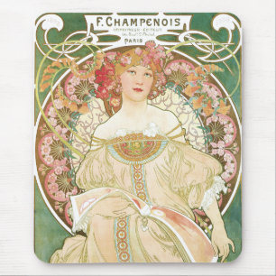 Mousepad Vintage Art Nouveau, Champenois de Alphonse Mucha