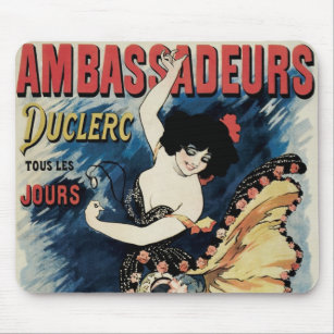 Mousepad Vintage Art Nouveau, dançarina espanhola do Flamen