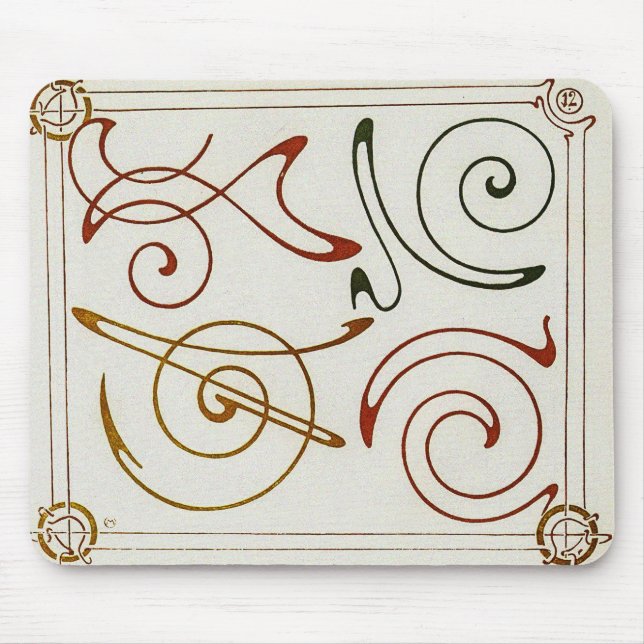 Mousepad Vintage Art Nouveau Ilustração de Alphonse Mucha (Frente)