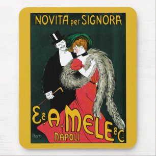 Mousepad Vintage Art Nouveau, italiano moda amor Romance