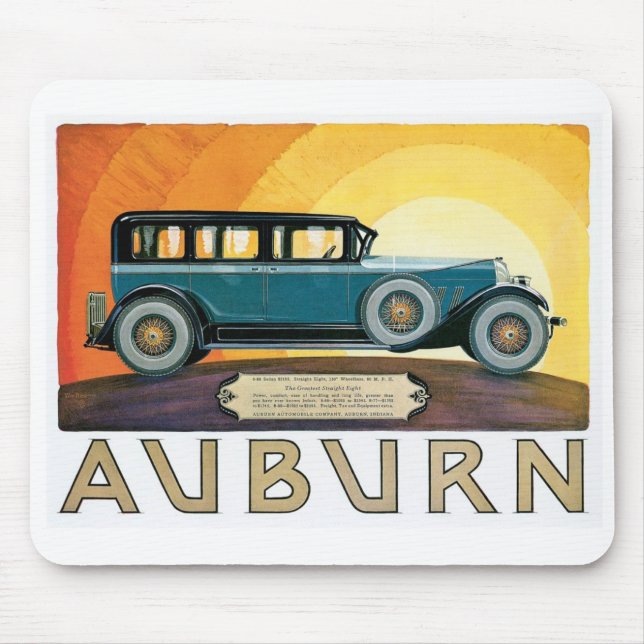 Mousepad Vintage Auburn Motors Sunburst Ad (Frente)