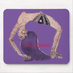 Mousepad Vintage Backbend Yoga Pose Thunder_Cove