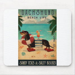 Mousepad Vintage Beach Cocktail Life Dachshund