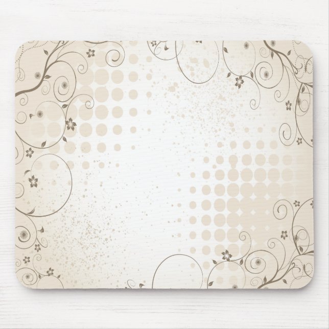 Mousepad Vintage Beige Floral (Frente)