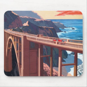 Mousepad Vintage Big Sur Bixby Bridge USA Turismo nos EUA