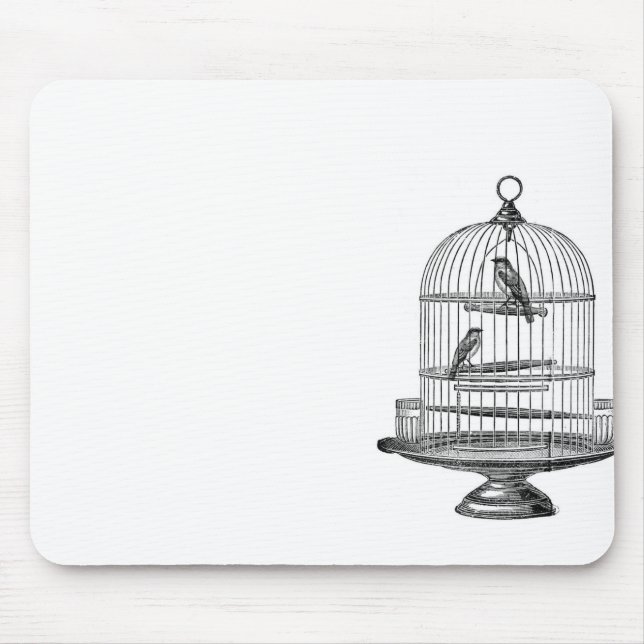 Mousepad Vintage Birdcage com Birds...mousepad (Frente)