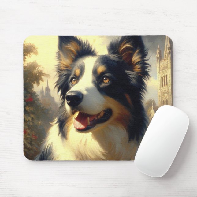 Mousepad Vintage Border Collie Painting (Com mouse)