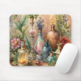Mousepad Vintage Botanical Apothecary Bottles