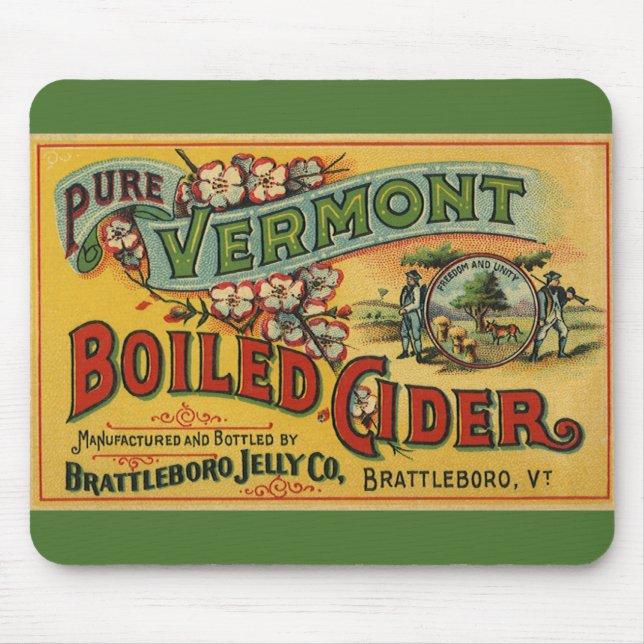 Mousepad Vintage Brattleboro Jelly Boilly Cider Vermont (Frente)