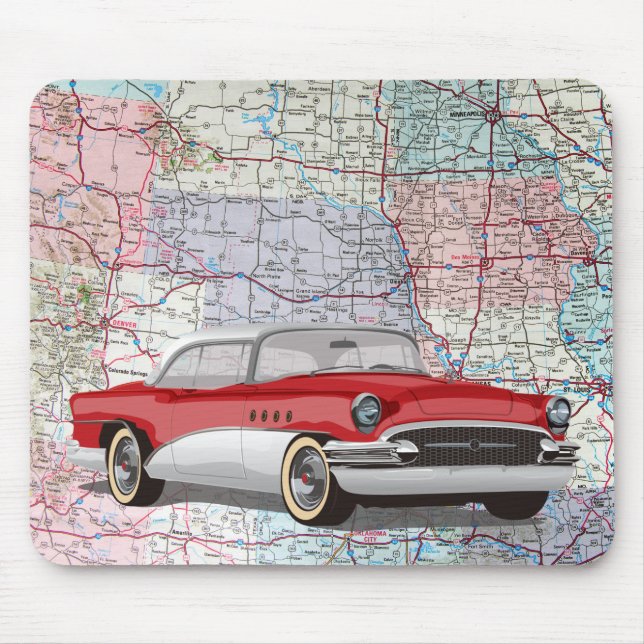 Mousepad Vintage Buick no Roteiro (Frente)