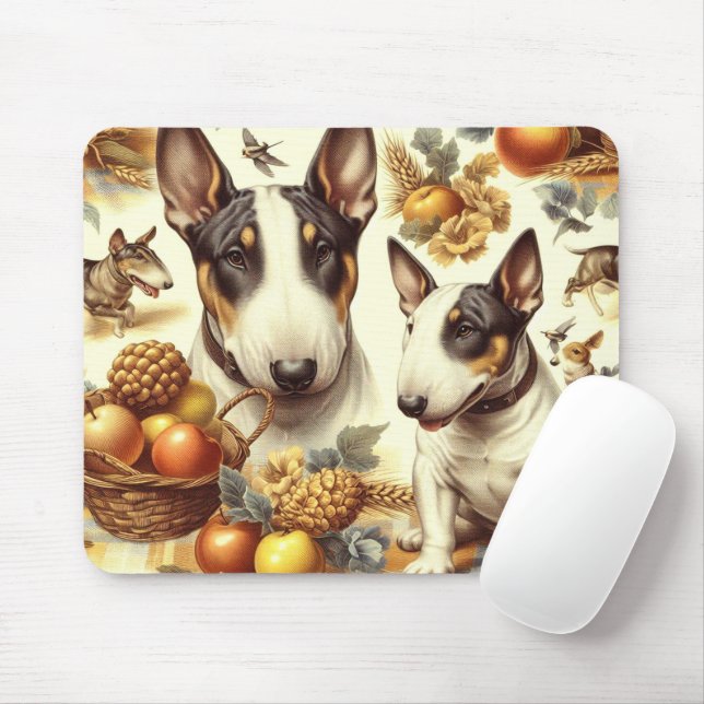 Mousepad Vintage Bull Terrier Painting (Com mouse)