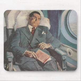 Mousepad Vintage Business Viagem, Leitura no Avião