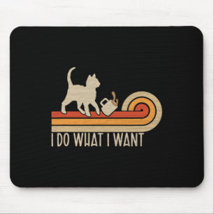 Mousepad Vintage Cat Spilling Coffee Eu faço o que eu quero
